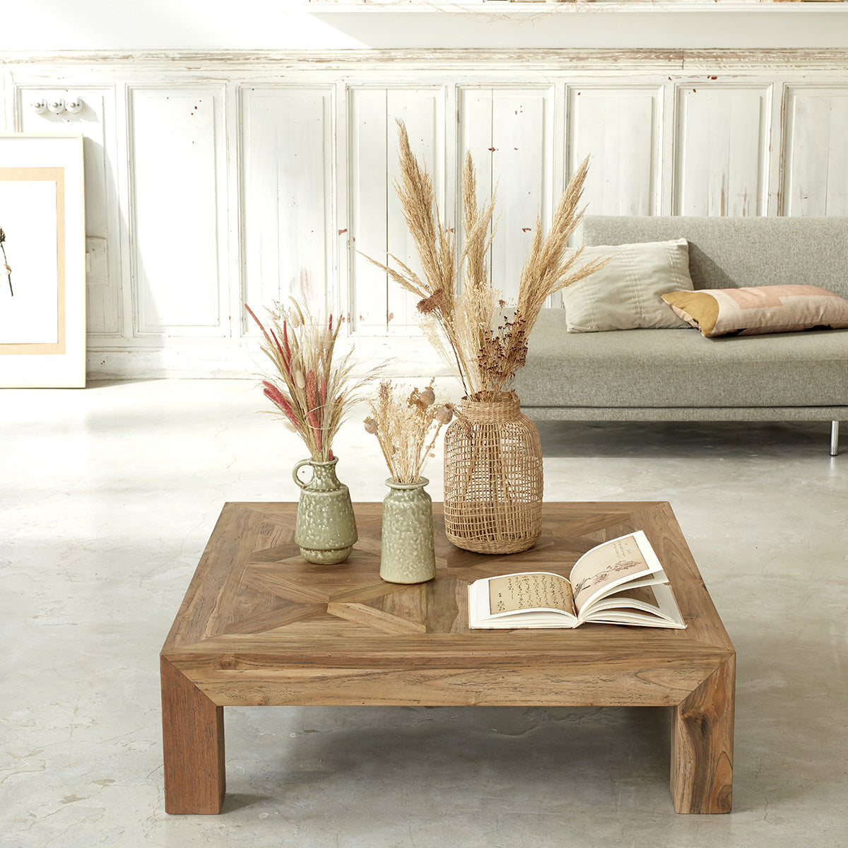 Table basse teck recyclé