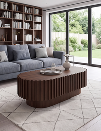 Table Basse Ovale en Bois