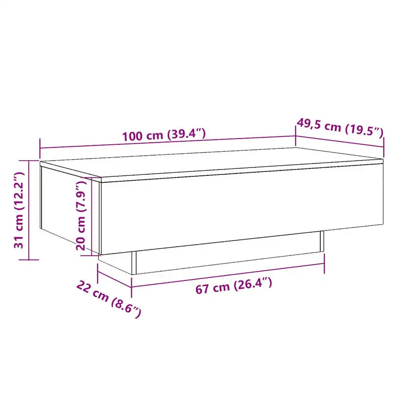 Table basse imitation bois