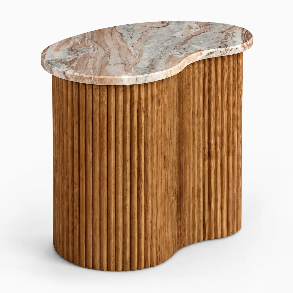 Table basse marbre rouge