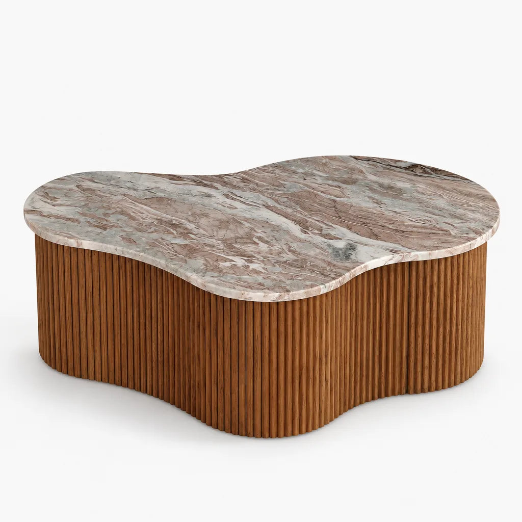 Table basse marbre rouge