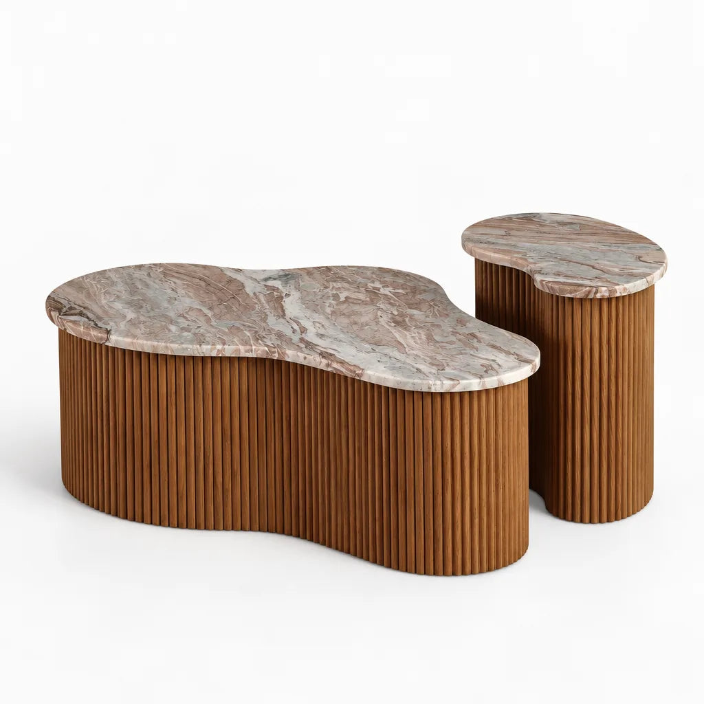 Table basse wavy marbre