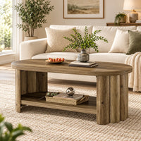 Table basse ovale cannelée