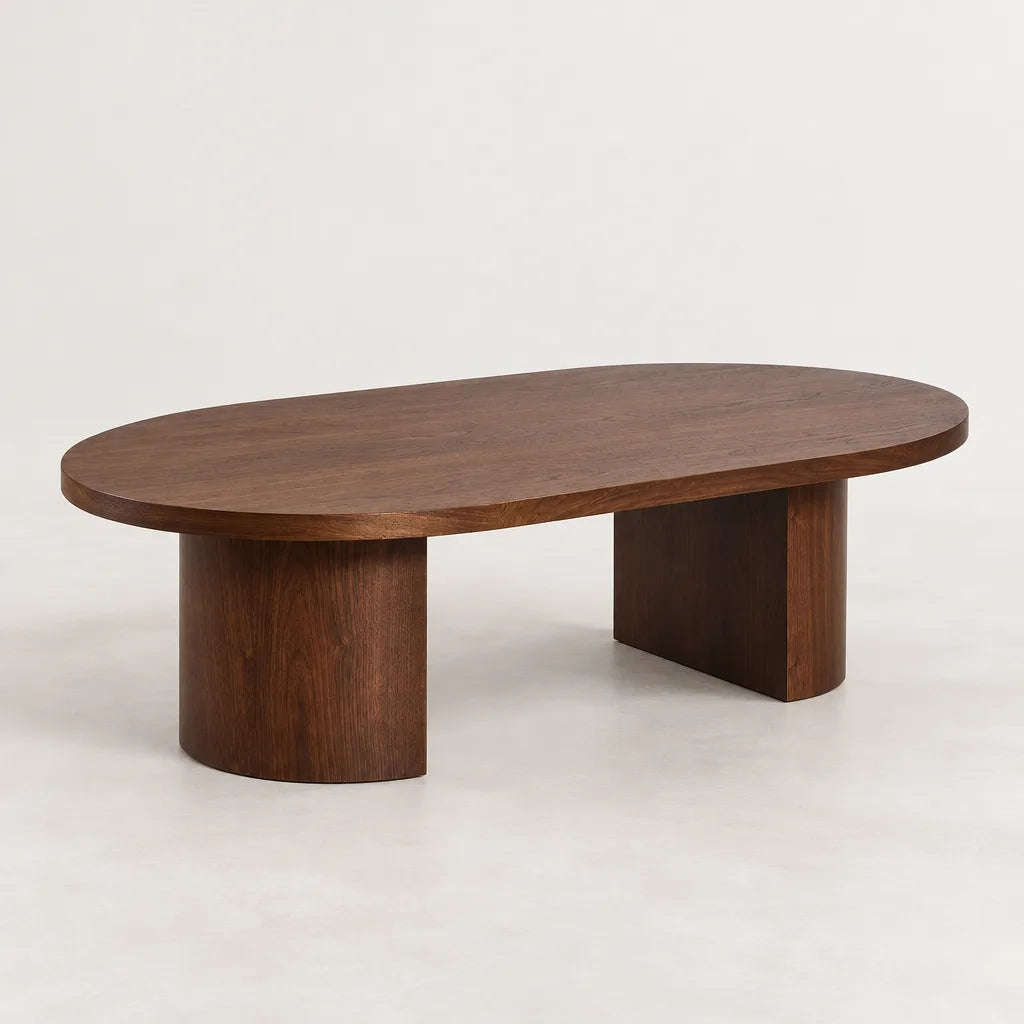 Table basse bois ovale