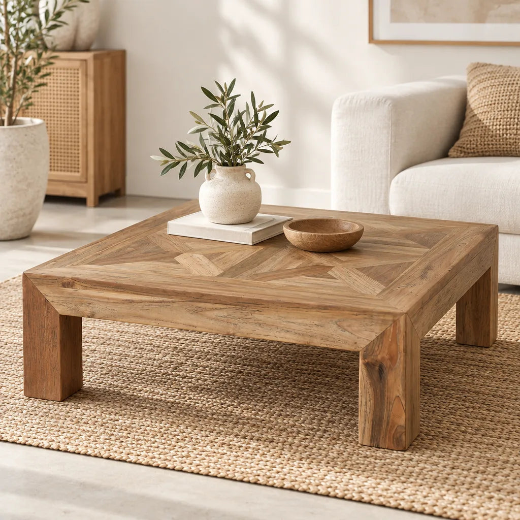 Table basse teck recyclé