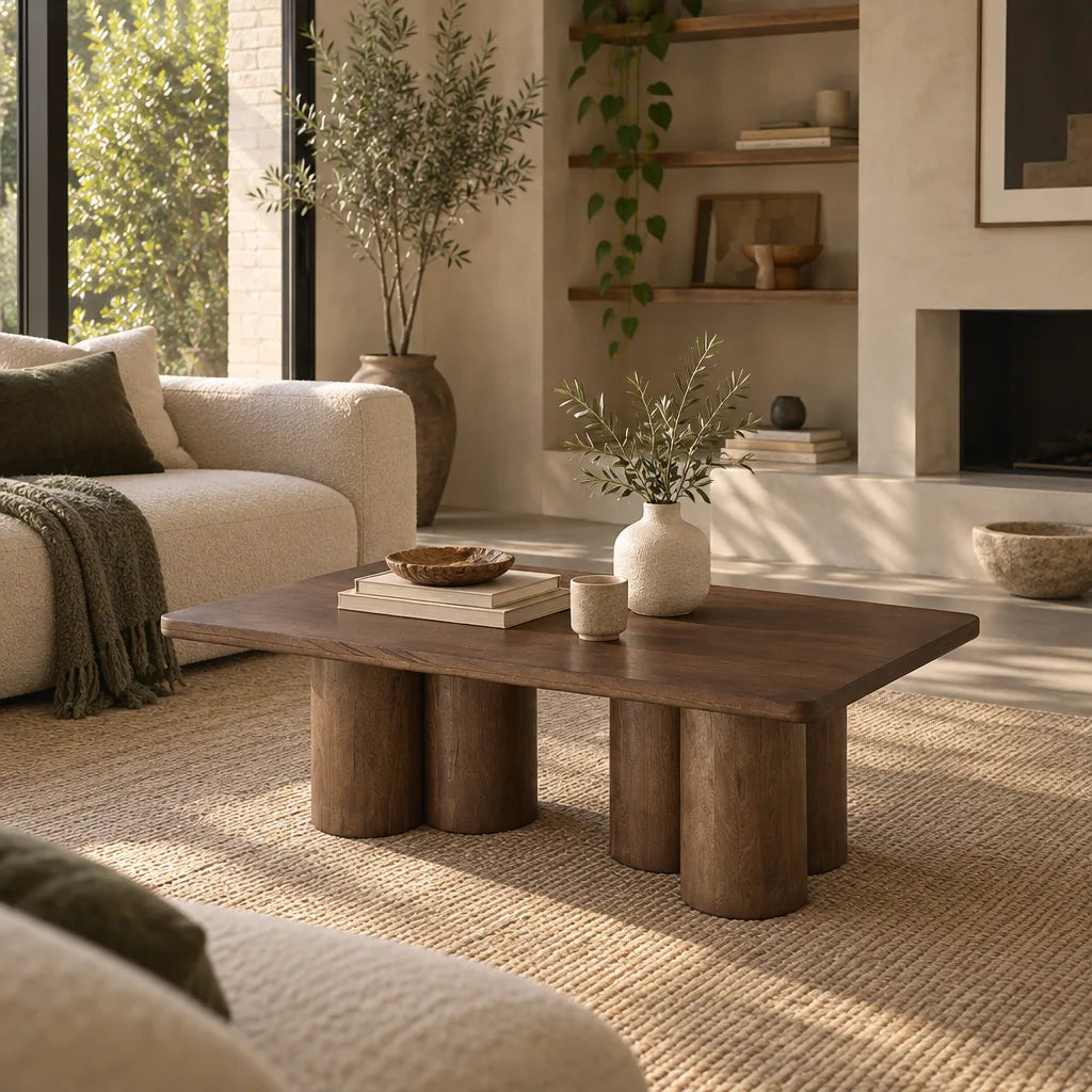 Table basse manguier marron