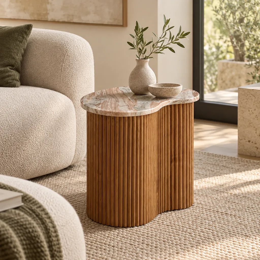 Table basse marbre rouge