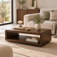 Table basse bois noyer