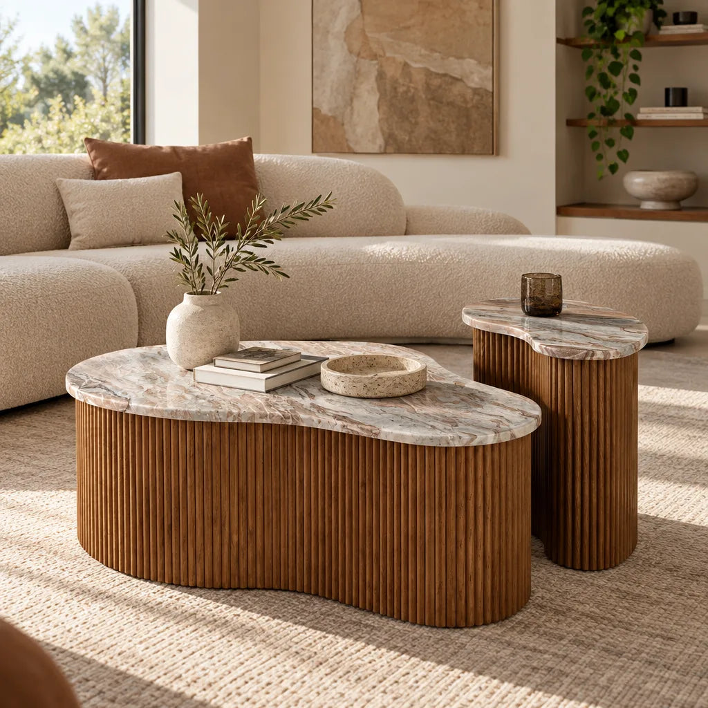 Table basse wavy marbre