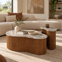 Table basse wavy marbre