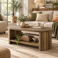 Table basse ovale cannelée