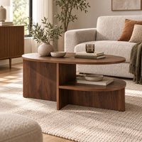 Table basse ovale noyer