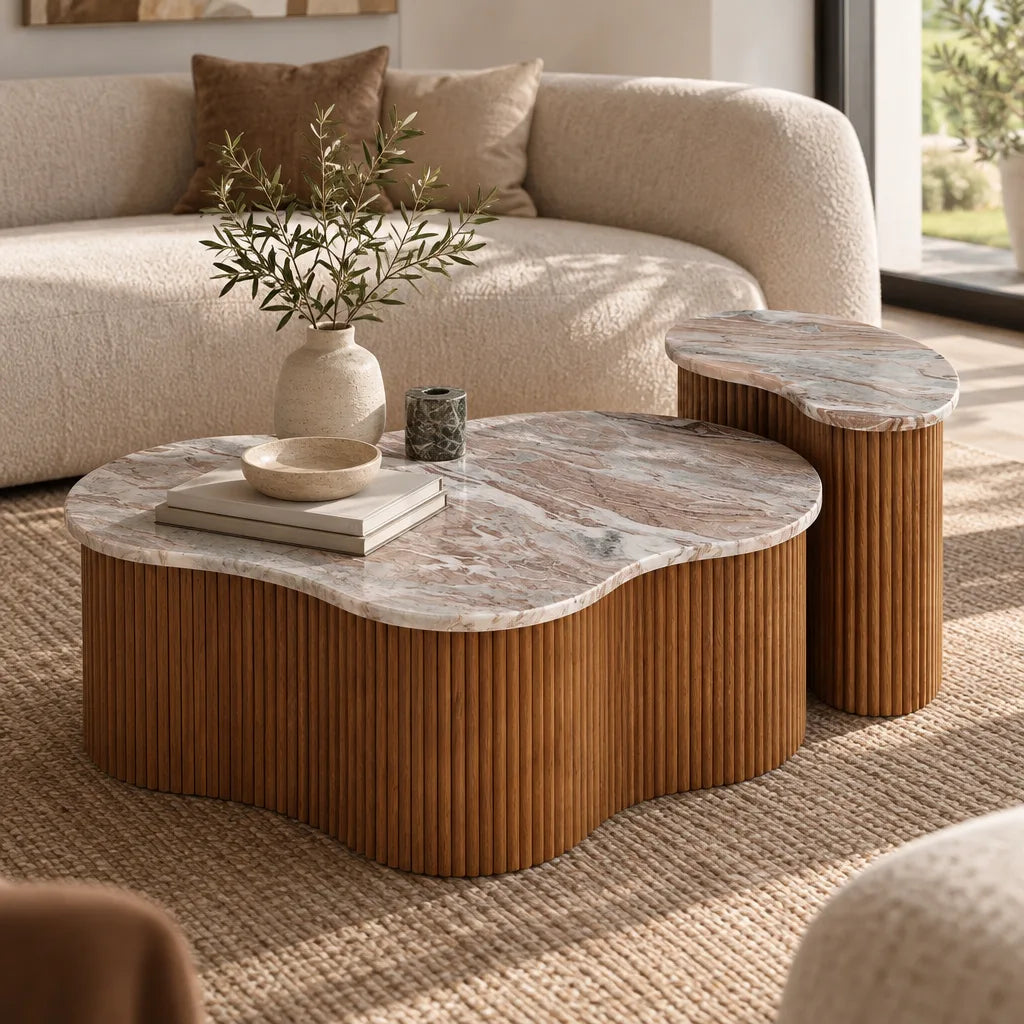 Table basse wavy marbre