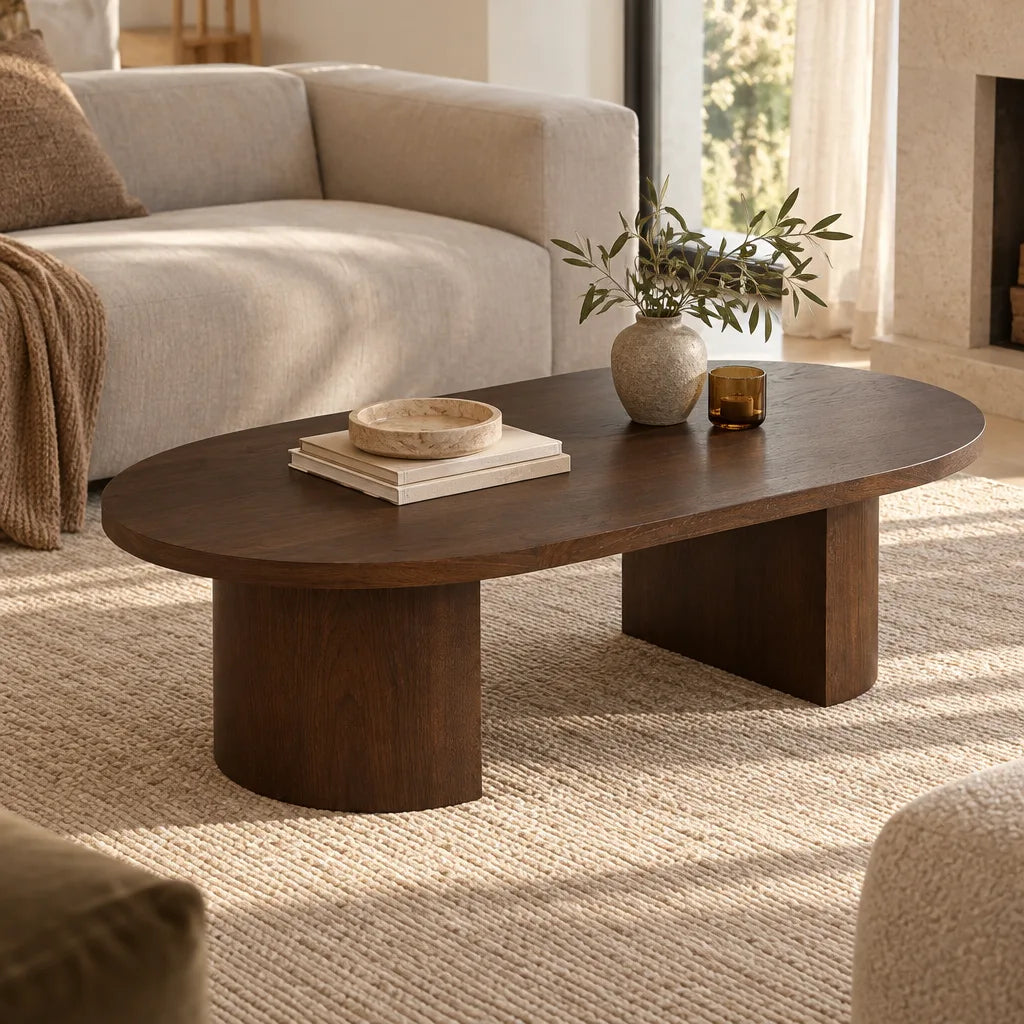 Table basse bois ovale