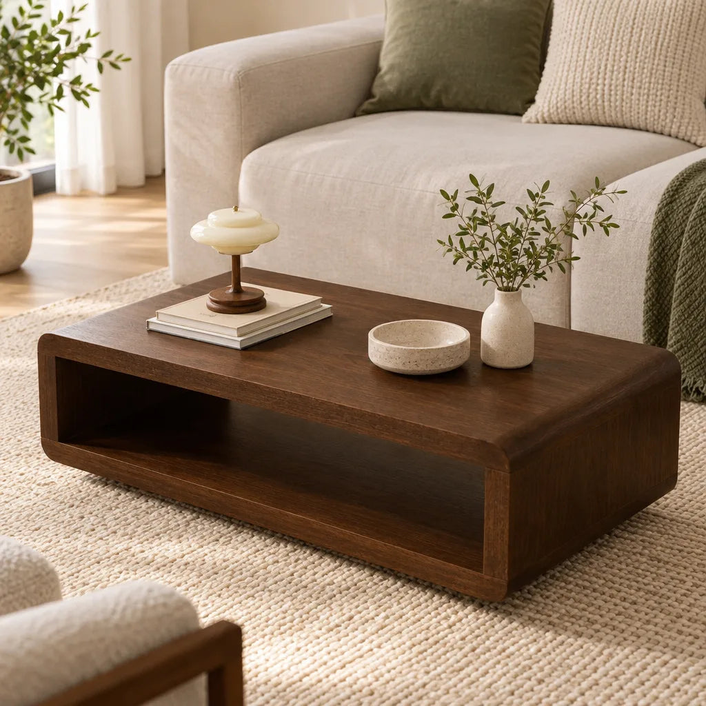 Table basse bois noyer