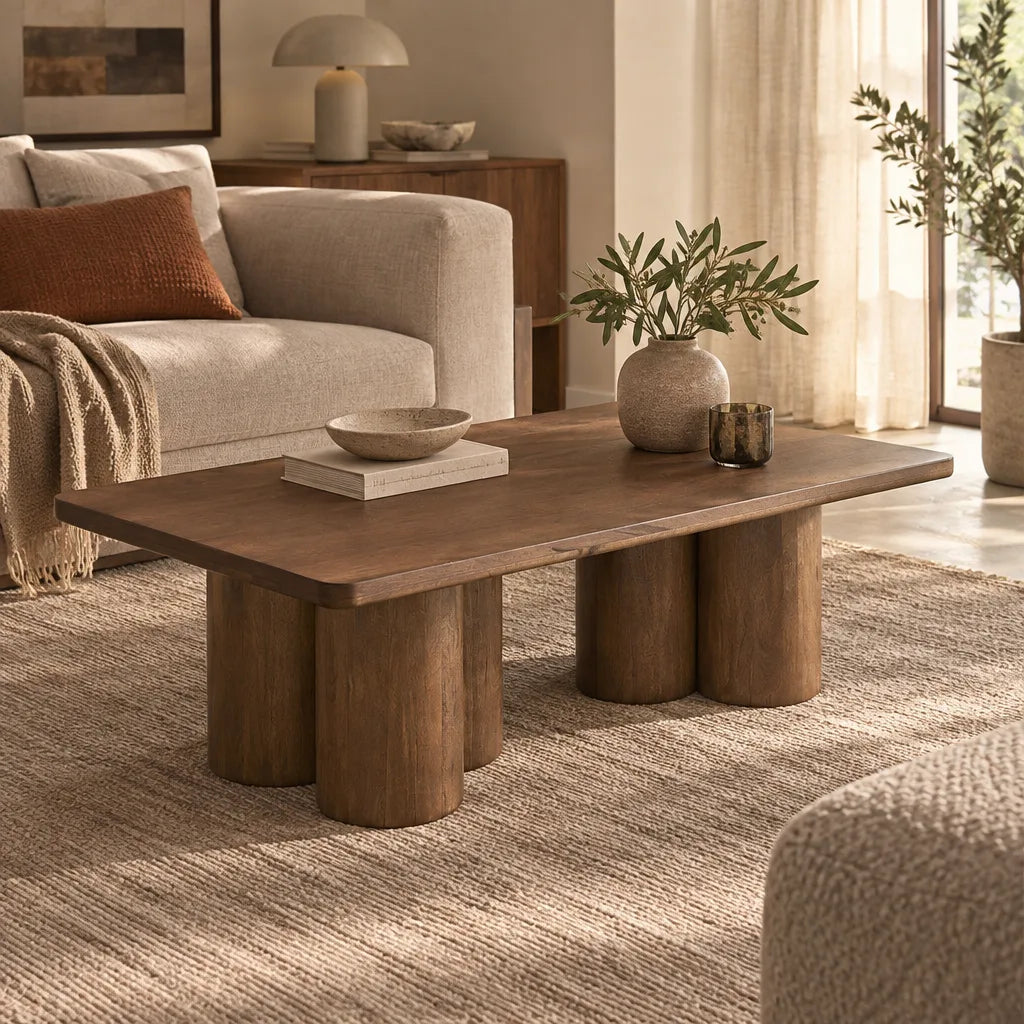 Table basse manguier marron
