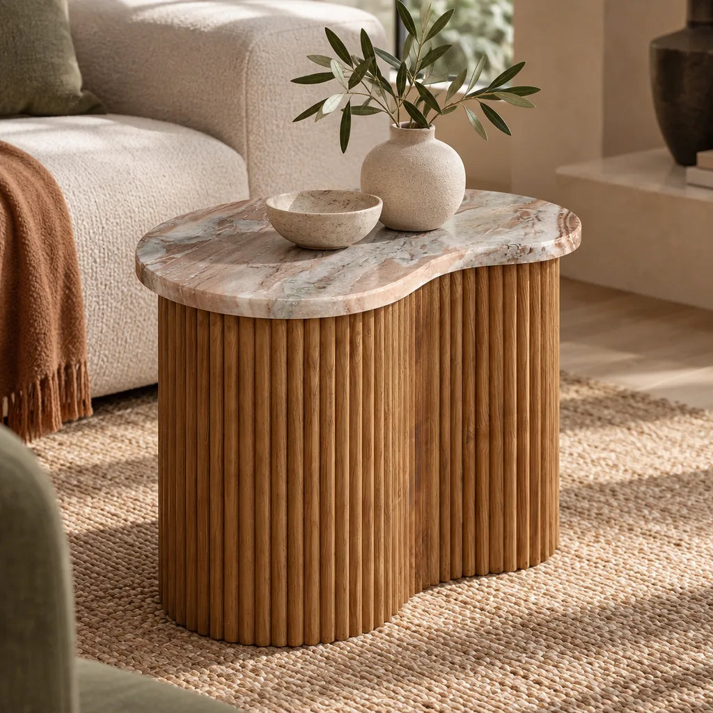 Table basse marbre rouge