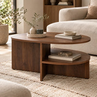 Table basse ovale noyer
