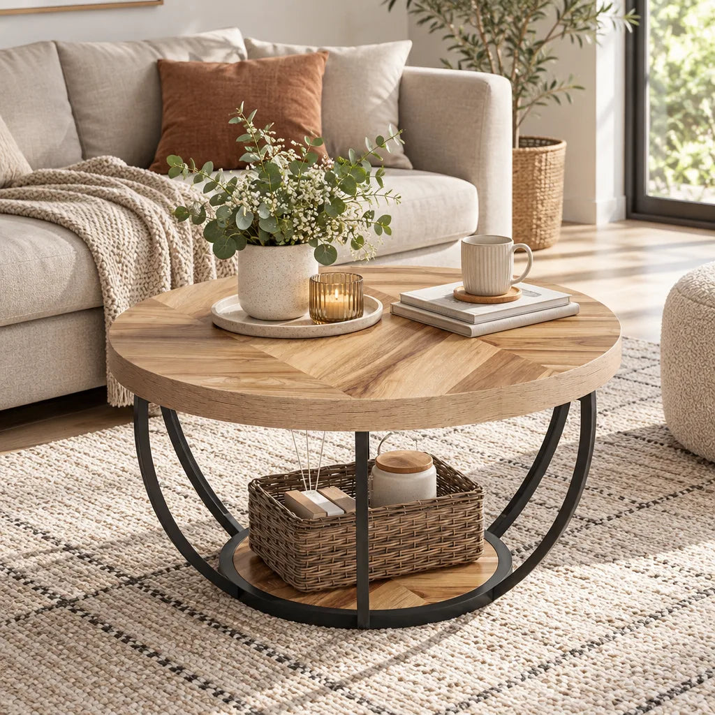 Table basse ronde métal