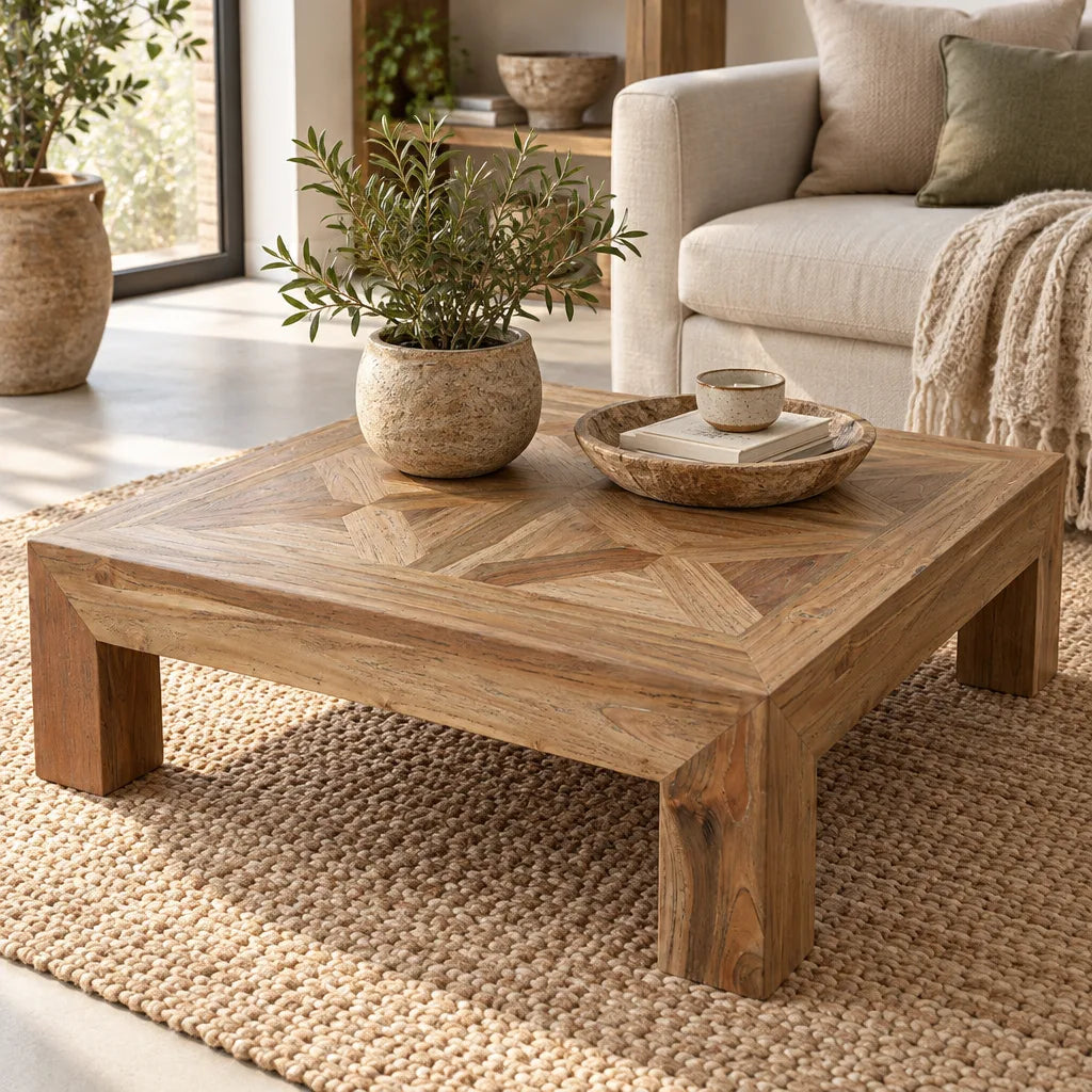 Table basse teck recyclé