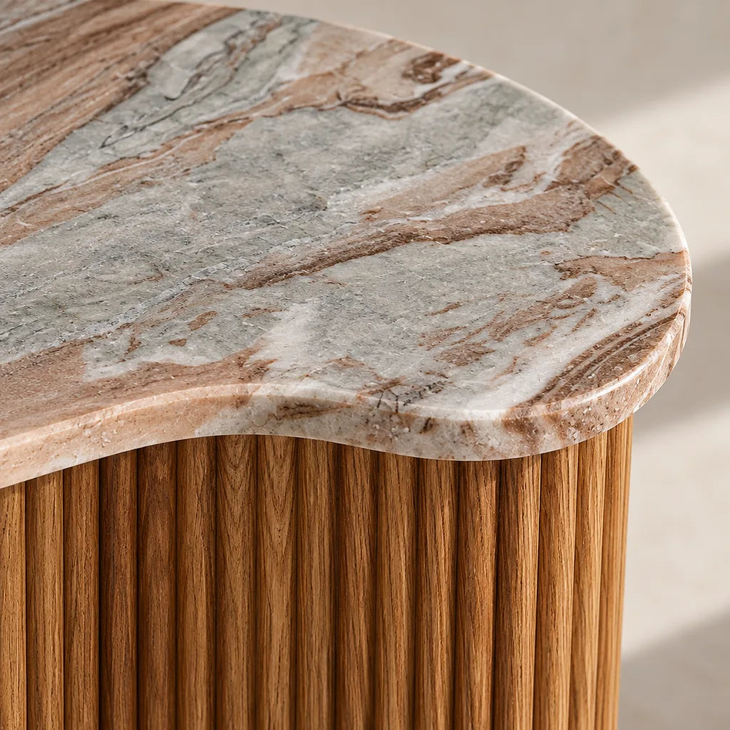 Table basse marbre rouge