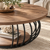Table basse ronde rangement