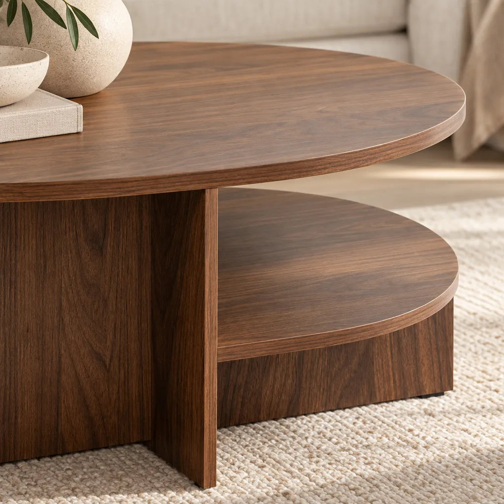 Table basse ovale noyer