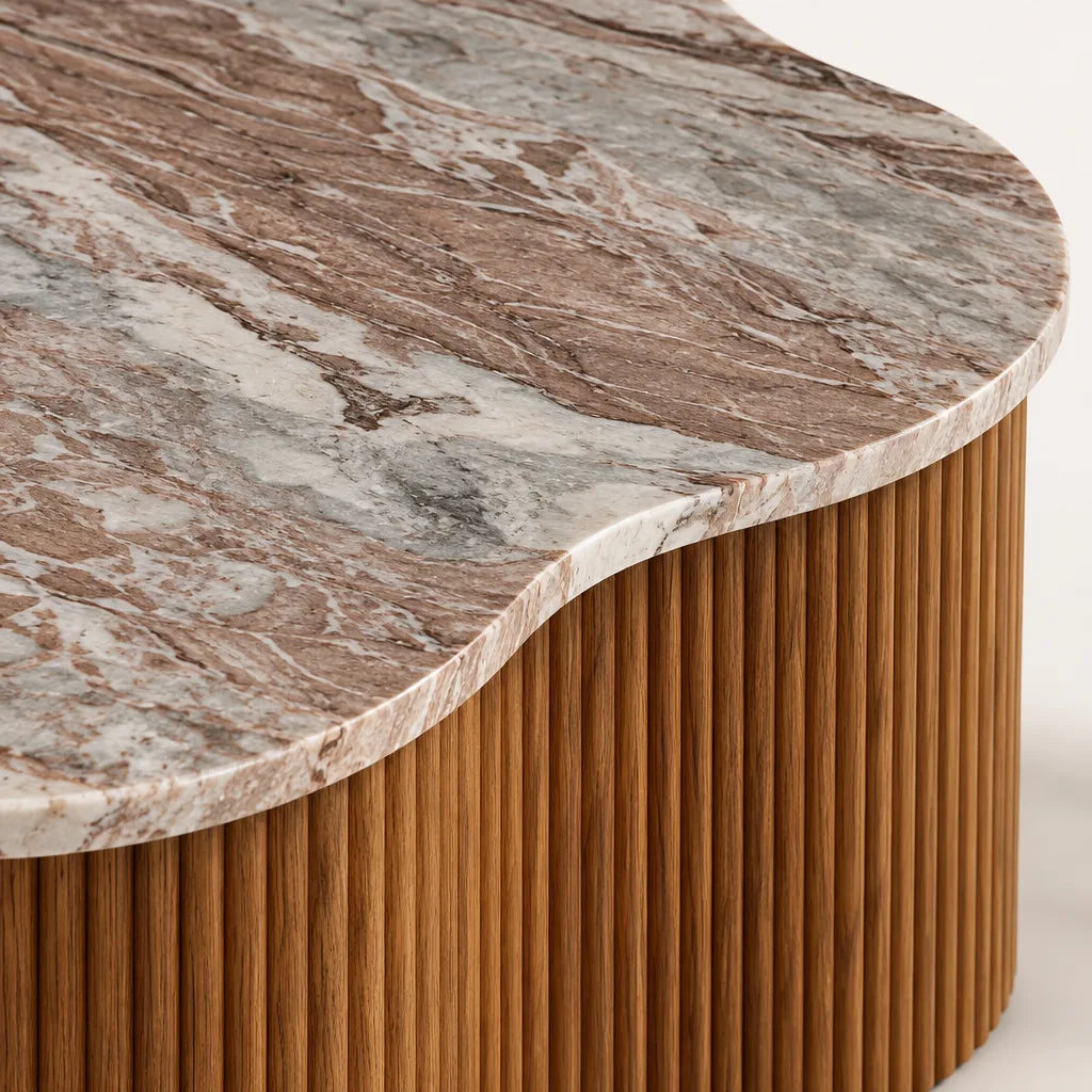 Table basse wavy marbre