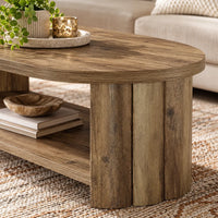 Table basse ovale cannelée