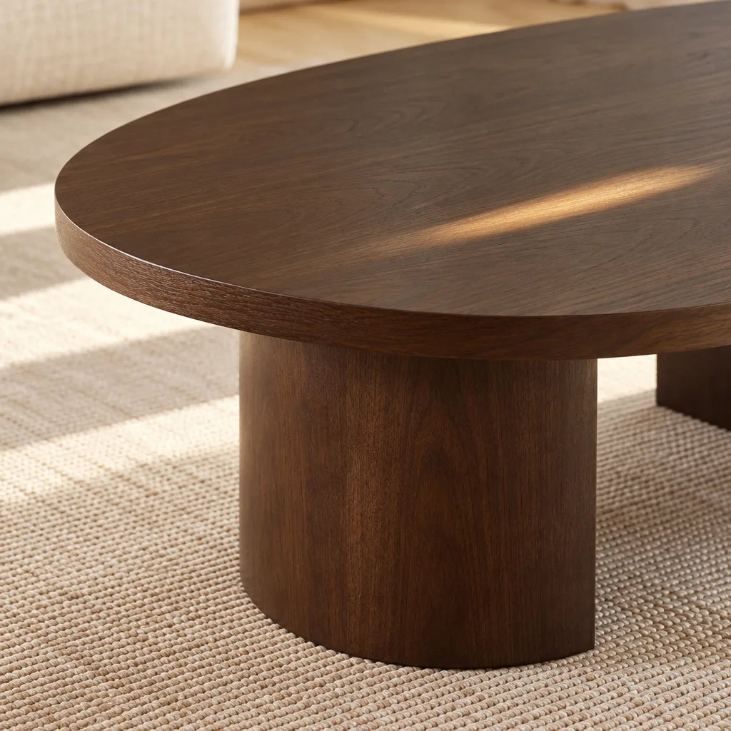 Table basse bois ovale