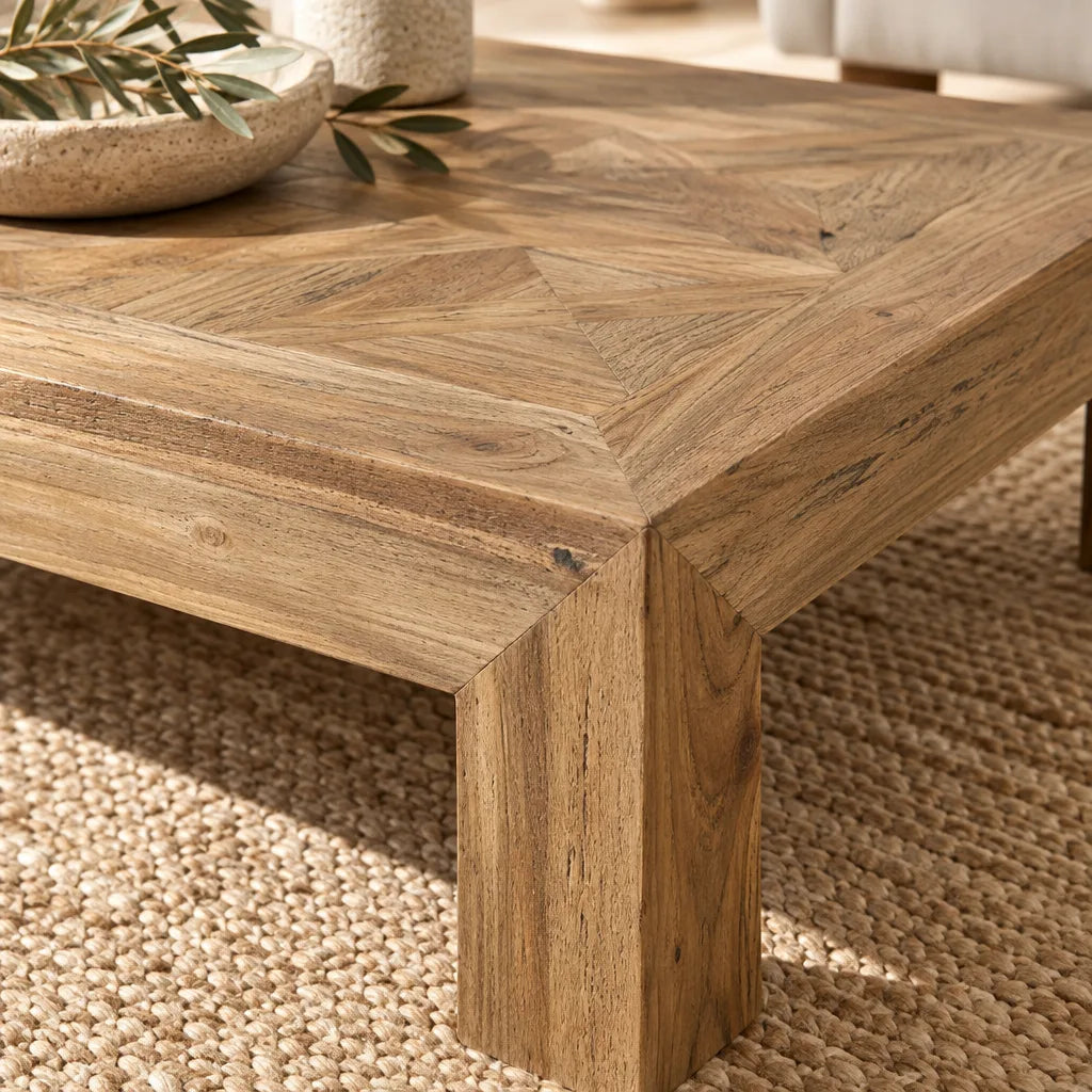 Table basse teck recyclé