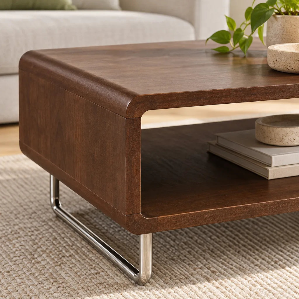 Table basse bois métal